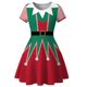 thumbnail image 5 of Vestido de Navidad con estampado de muñeco de nieve blanco para mujer, manga corta, elegante, Vintage, fiesta, bata, ropa informal para mujer, nuevo, 5 of 5