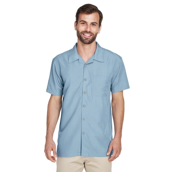 Harriton Men's Barbados Textured Camp Shirt - M560