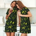thumbnail image 4 of Kdxio Green Branch Olive Pattern Womens Short Sleeve Sleepshirt Scoopneck Cute Nightdress Ruffle Comfy Nightgown, 4 of 6