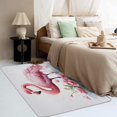 thumbnail image 3 of Flamingo Rug, Tropical Animal Area Rug 3x5, Pink Flamingo Carpet, Entryway Rugs Bedroom, Fluffy Machine Washable Non-Slip Low-Pile Non-Shedding Rug for Kitchen, Indoor Outdoor Entrance Rugs Km&-276, 3 of 7