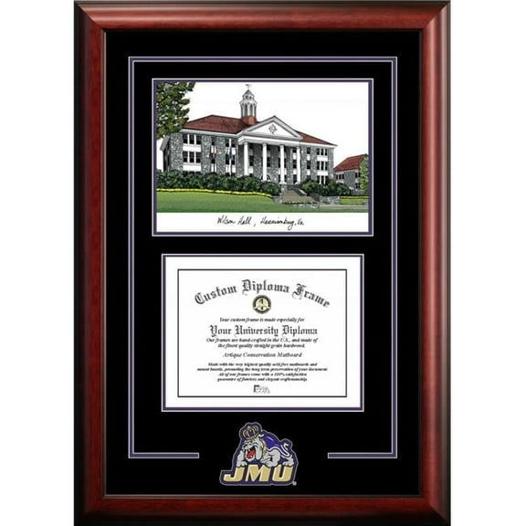 Campus Images VA994SG-1612 12 x 16 in. James Madison Dukes Spirit Graduate Diploma Satin Mahogany Frame