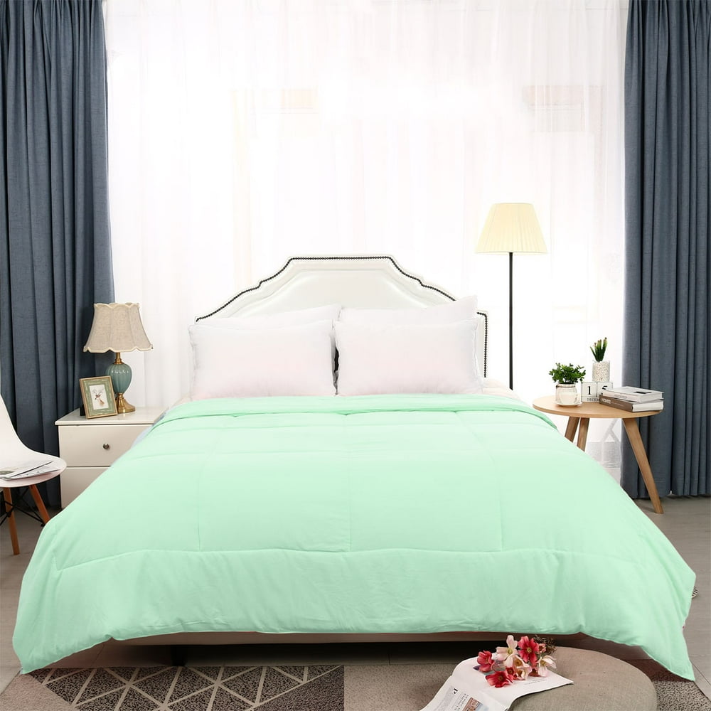 All Seasons Down Alternative Comforter Solid Color Box Stitch Bedding