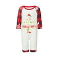 thumbnail image 2 of Elippeo Christmas Family Pajamas Matching Set Cartoon Letter Print Raglan Sleeve Tops and Elastic Plaid Pants Loungewear, 2 of 10