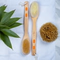 thumbnail image 3 of Bamboo Dual-Sided Shower Brush w/ Bristles & Massaging by LatherGreen, 3 of 5