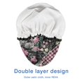 thumbnail image 4 of Shower Caps,Pioneer Flower Floral Print Pattern Waterproof Shower Cap for Women 4 Pieces,Double Reusable Hair Cover for Shower PEVA Elastic Stretch Hem, 4 of 7