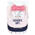 thumbnail image 2 of Hudson Baby Infant Girl Cotton Bib and Headband or Caps Set, Fathers Day, 0-9 Months, 2 of 5