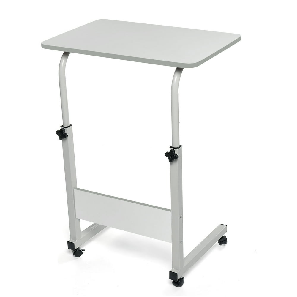 Ajustable Height Overbed Table, Hospital Bed Table Swivel Wheel