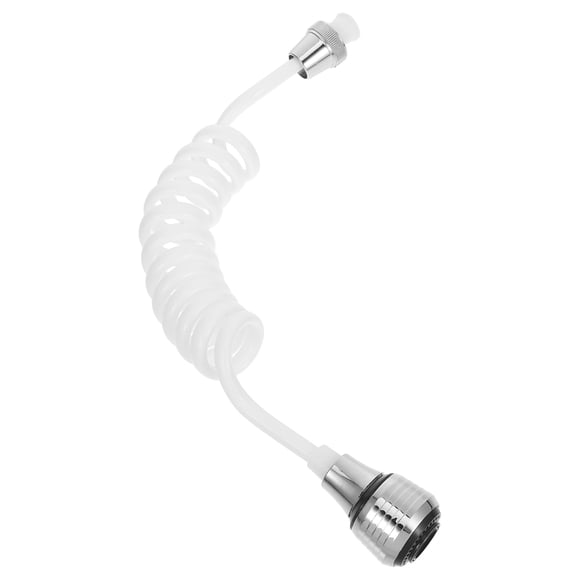 Extensor de manguera larga para grifo de cocina, portátil, extraíble, con espuma (blanco)