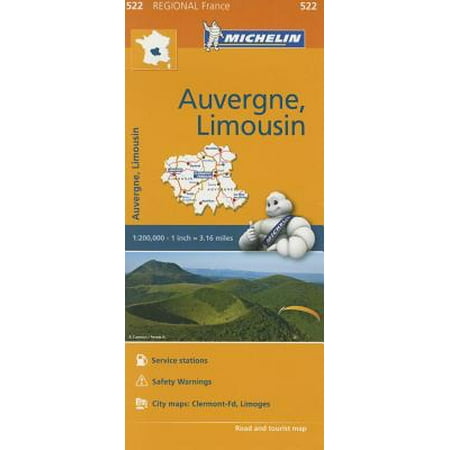 Michelin regional maps: france : auvergne, limousin map 522 - folded map: