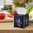 thumbnail image 3 of ZIATUBLE Butterfly Square Tissue Box Cover PU Leather Tissue Paper Box Cover Decorative Holder Organizer Rectangular Tissue Boxes Covers Facial Cube Tissue Box Holder Case Dispenser, 3 of 7