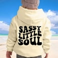thumbnail image 2 of Byoo Toddler Girl's Preppy Letter Hoodie Casual Hooded Sweatshirt Fall Winter Pullover Top, 2 of 6
