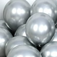 thumbnail image 2 of KIRIKOU Party Balloons 12inch 50pcs Thick Latex Metallic Balloons Chrome Balloons Birthday Shiny Balloons Party Decoration Wedding Birthday Baby Shower Christmas Helium Balloons - Silver, 2 of 5