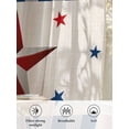 thumbnail image 6 of Sheer Curtains 63 inches Long, 4th of July Patriot Red Texas Stars Blue Plaid Light Filtering Sheer Window Curtains Rod Pocket Voile Drapes for Bedroom Living Room, 52"W x 63"L 2 Panels, 6 of 7