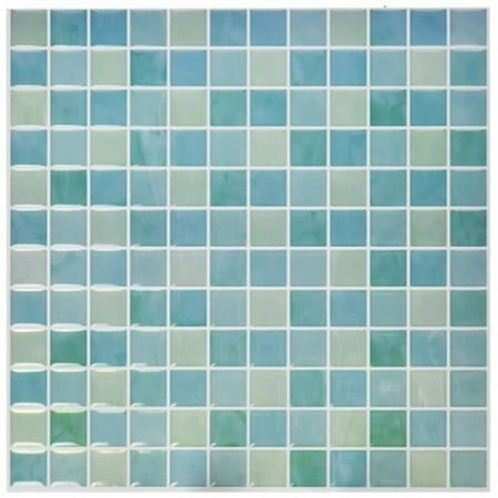 Room Mates TIL3226FLT Blue Mosaic Glass Peel & Stick Tiles