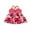Red, variant on Xingqing Summer Lovely Baby Girls Romper Dress Sleeveless V Neck Knit Flowers Patchwork Jumpsuit Blue 9-12 Months