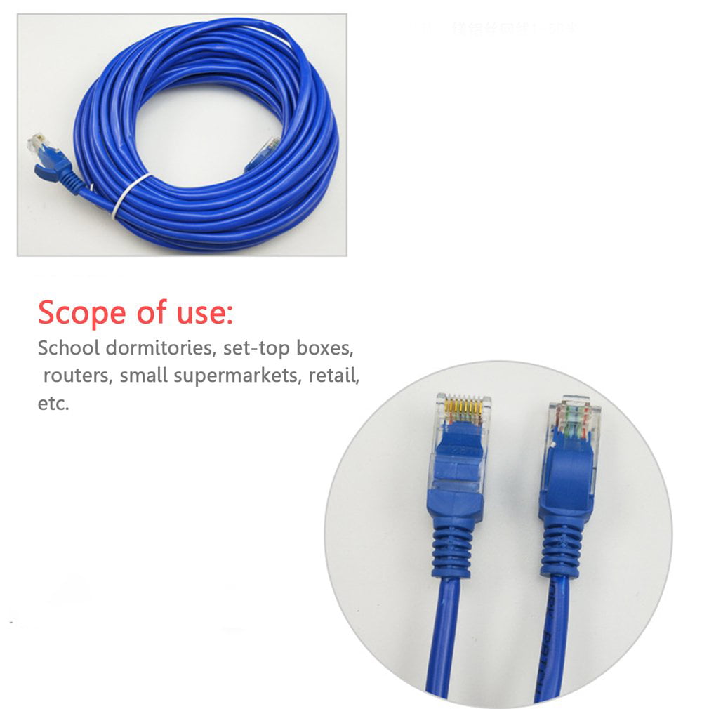 15m，24AWG Stranded Copper Conductor Length Network LAN,Crimping Tools,Connectors Cat5e Network Cable 