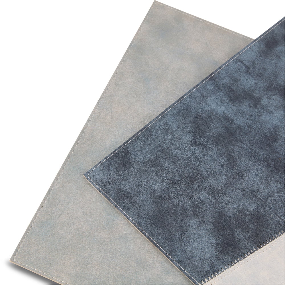 Ala Carte by Dainty Home Milano Patchwork Textured Faux Leather Placemats – Set of 4, Reversible, Non-Slip, Washable, Heat & Tear Resistant – 12x18 in Dining Table Mats