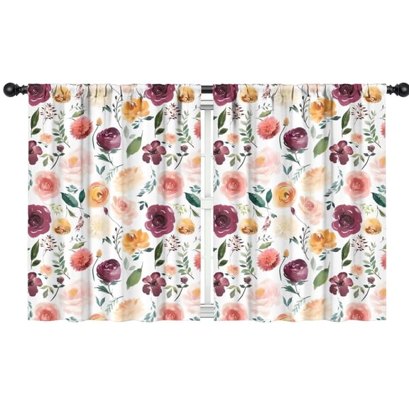 Blackout Kids Curtains,Pioneer Flower Floral Print Pattern Childrens Insulated Curtains Set Of 2,Bedroom Essentials,Toddler Room Decor 42"x54"