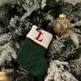 thumbnail image 2 of JJKBVCLO Christmas Decorations: Green Letter Knit Stocking With Embroidered Yarn Detailing Christmas Stocking Gift Bag, 2 of 2