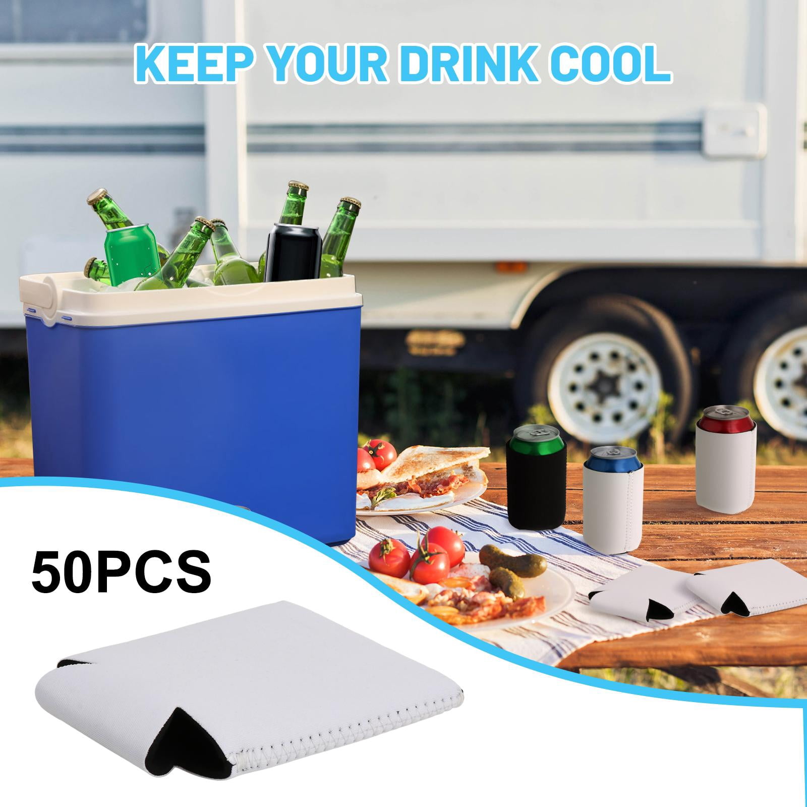 LeeQinersw 5Pcs Can Coolers Drinks Cooler Sleeves Plain Bulk Beer Can Sleeves Collapsible