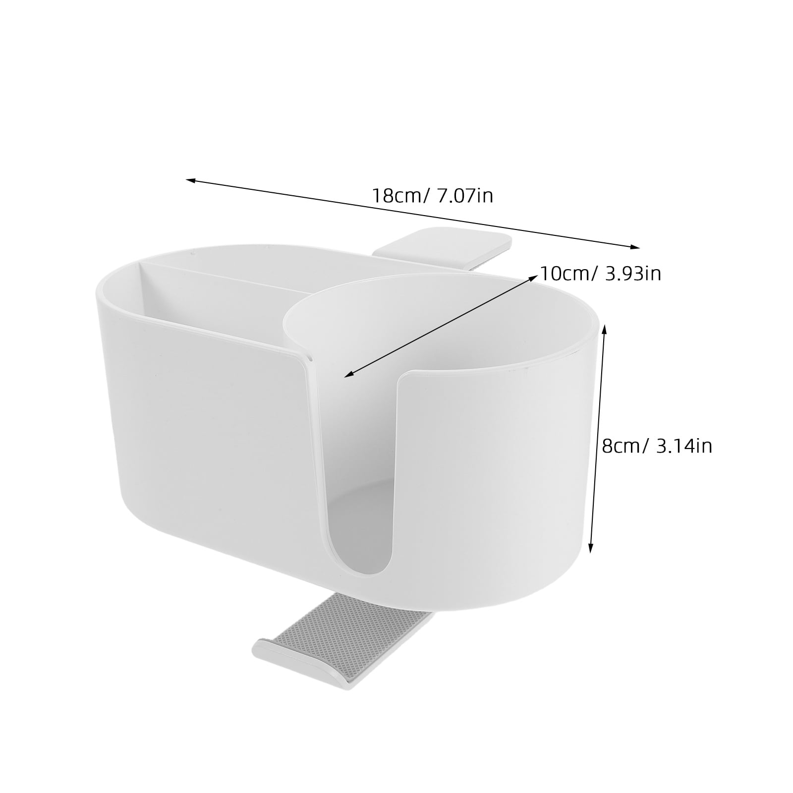 OUNONA White 4-in-1 Desk Organizer with Clamp, Headphone Hook, Pen Holder, and Cup Shelf for Home and Office Use