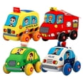 thumbnail image 1 of Set de 4 Carritos Juguetes Suaves para Bebés y Niños Pequeños, 1 of 5