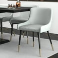 thumbnail image 4 of Modern Faux Leather and Metal Dining Chair Set of 2 Grey and Black, 4 of 5