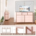 thumbnail image 3 of 45-pulgada rosa moderno cómoda mesa de tv: entertainment center con 10 cajones para dormitorio, sala de estar, closet, o entrada, 3 of 8