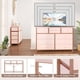 thumbnail image 3 of 45-pulgada rosa moderno cómoda mesa de tv: entertainment center con 10 cajones para dormitorio, sala de estar, closet, o entrada, 3 of 8
