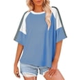 thumbnail image 2 of Plebaso T-Shirts Oversize pour Femmes Manches Courtes d'Été Décontracté Col Rond Ample, 2 of 7