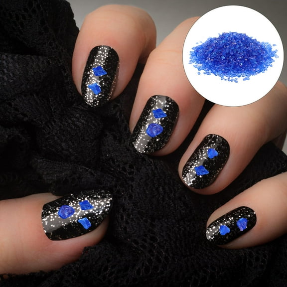 LOLIPPYY Nail Art Supplies Irregular Glass Charms and Crushed Glass Chips 1 Set for Nail Decoration