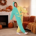 thumbnail image 6 of YNGKMEA Midsummer Gather Onesies Halloween Party Color Block Pajamas Long Sleeve Night Club Jumpsuits Hooded Scary Pumpkin Pattern Onesie Turquoise 3XL, 6 of 6