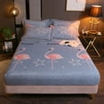 thumbnail image 4 of Drap de Lit en Micro-Polaire Peluche Extra Doux et Confortable en Velours Flanelle Drap-Housse du Dessous 4.9*6.6‘ 3#, 4 of 7