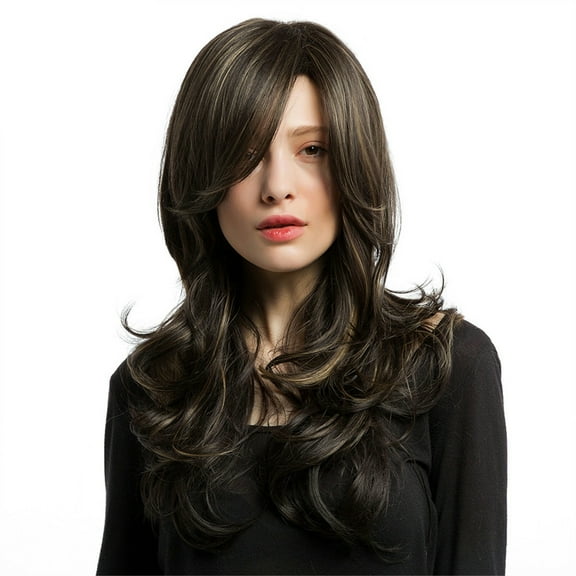 QUYUON Long Curly Wigs for Black Women Clearance Hair Replacement Wigs Brazilian Wigs Flat Hair Type Q93 Hair Wigs Woman's Wigs Long Wigs for Women Wigs