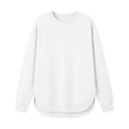 thumbnail image 4 of Casual Side Slit Pocket Sweatshirts for Women Crewneck Pullover Long Sleeve Loose Fit Weekend Wear Tops, 4 of 6
