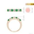 thumbnail image 4 of ANGARA Natural Shared Prong Emerald and Diamond Half Eternity Ring in 14K Rose Gold for Women (Size-3.1mm) | May Birthstone, Birthday, Anniversary, Jewelry Gift for Women | Natural Emerald Ring, 4 of 9
