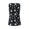 thumbnail image 5 of Xecao Daisies Flowers print women's scoop neck, loose-fit workout tank tops for the gym., 5 of 9