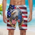 thumbnail image 3 of Vintage Drapeau Américain Imprimé 3D Shorts de Plage d'Été pour Hommes Mode Décontractée Ample Confortable Course, 3 of 5