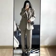 thumbnail image 5 of Conjunto de traje de dos piezas holgado y ajustado para mujer, chaqueta de traje informal de moda para otoño e invierno, 5 of 5