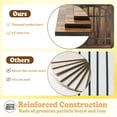 thumbnail image 6 of Fowroa 52 Inch Wooden Dog Crate Furniture, Double Arched Door Indoor Kennel for Extra Large Dogs Browm, 6 of 10
