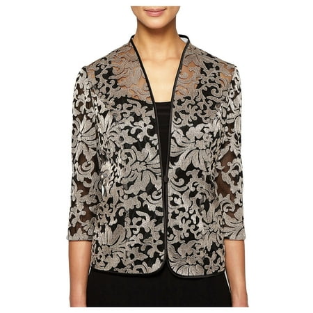 Alex Evenings Sleeveless - Plus 2-Piece Floral Mesh Tunic Jacket and Tank Top