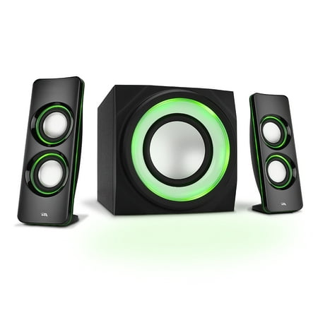 UPC: 0646422002705 | Cyber Acoustics 2.1 Bluetooth Computer Speakers with LEDs  CA-3814BT