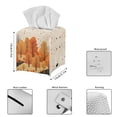 thumbnail image 4 of Psesaysky PU Leather Tissue Box Cover Square with Bottom Belt, Fall Forest Waterproof Tissue Box Holder for Bathroom Bedroom Office Desk, Decorative Organizer, 4 of 7