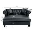 thumbnail image 4 of Chesterfield Faux Leather Sofa Chaise Lounge, Button Tufted Couch Loveseat With Nailhead Trim and Rolled Arms For Living Room Office Apartment, 4 of 15