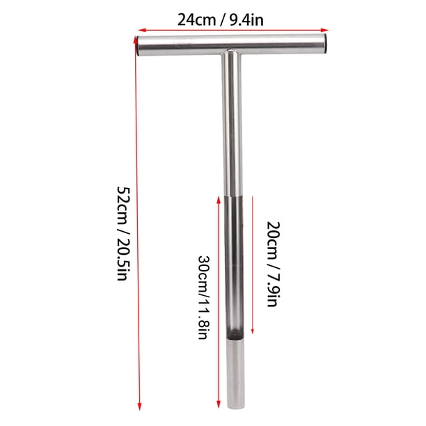 Sonde à Sol En Acier Inoxydable 91.4 Cm – Avec Poignée En T Et Pédale, Pour Prélèvement échantillons De Terre, Jardin, Agriculture
