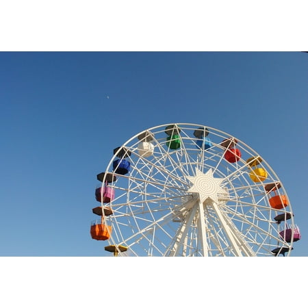 LAMINATED POSTER Blue Fair Fun Ferris Wheel Ride Amusement Park Poster Print 24 x 36