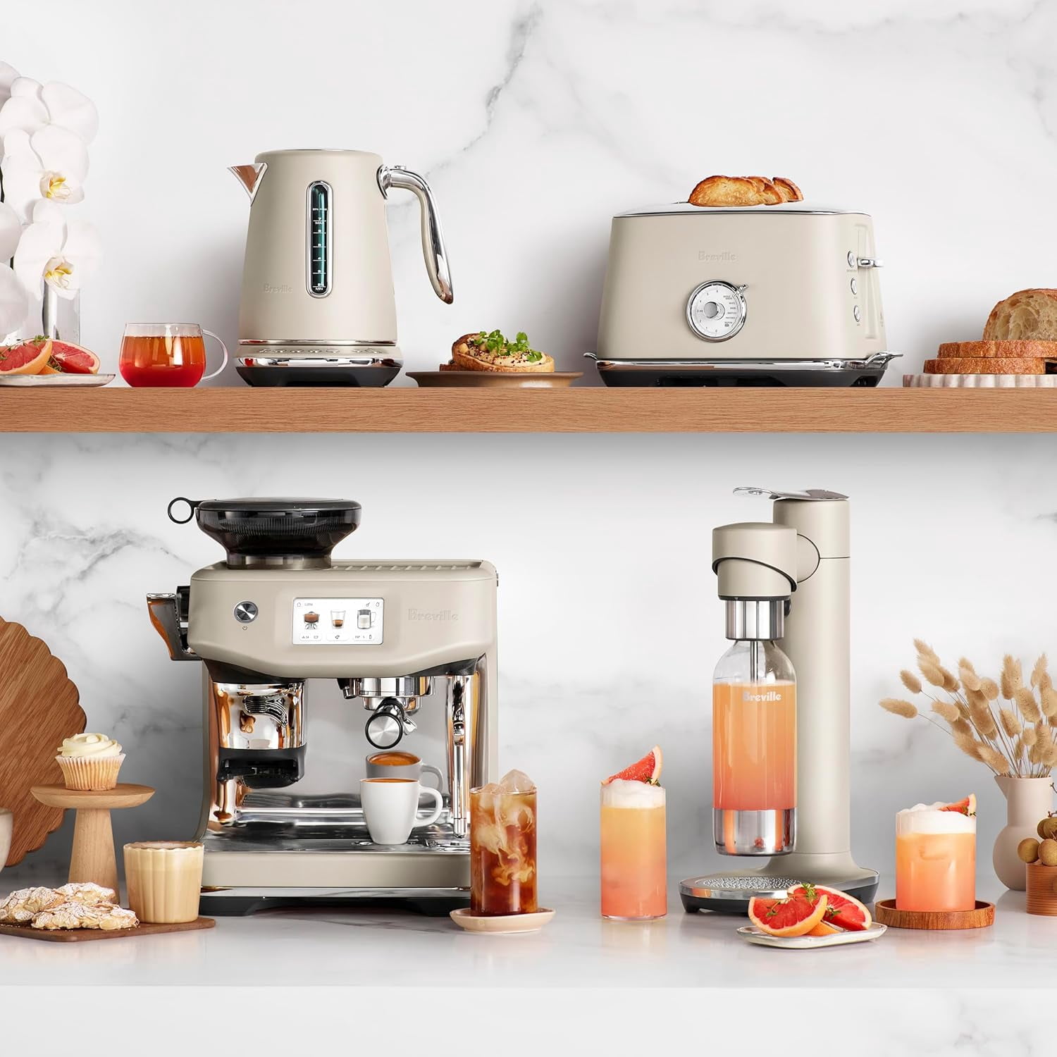 Breville Barista Touch Impress Espresso Machine, Almond Nougat
