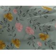 thumbnail image 4 of oneOone Georgette Viscose Dusty Green Fabric Flower & Leaves Watercolor Diy Clothing Quilting Fabric Print Fabric By Yard 42 Inch Wide, 4 of 4