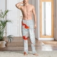 thumbnail image 5 of Uemuo Koi Fish Corals,Spring Summer Pattern Men's Wide Leg Palazzo Lounge Pants with Pockets Light Weight Loose Comfy Casual Pajama Pants-Large, 5 of 9