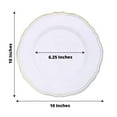 thumbnail image 3 of Efavormart 10 Pack | 10" White / Gold Scalloped Rim Plastic Dinner Plates, Disposable Party Plates For Weddings Party Events, 3 of 11